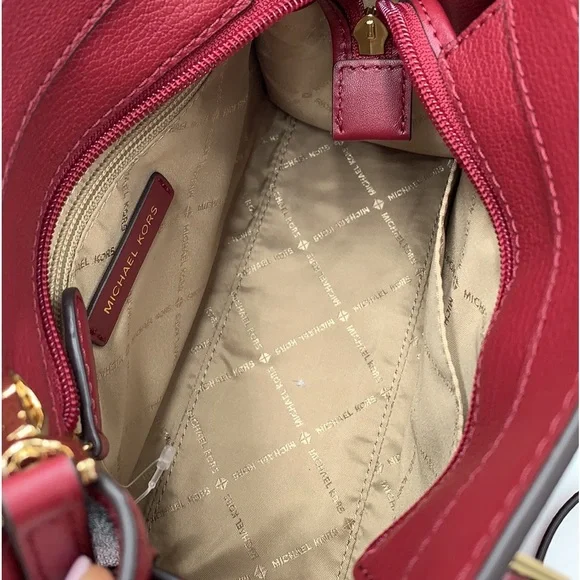 Michael Kors Hamilton Small Satchel Shoulder Crossbody Bag Dark cherry COLOR - Picture 13 of 16